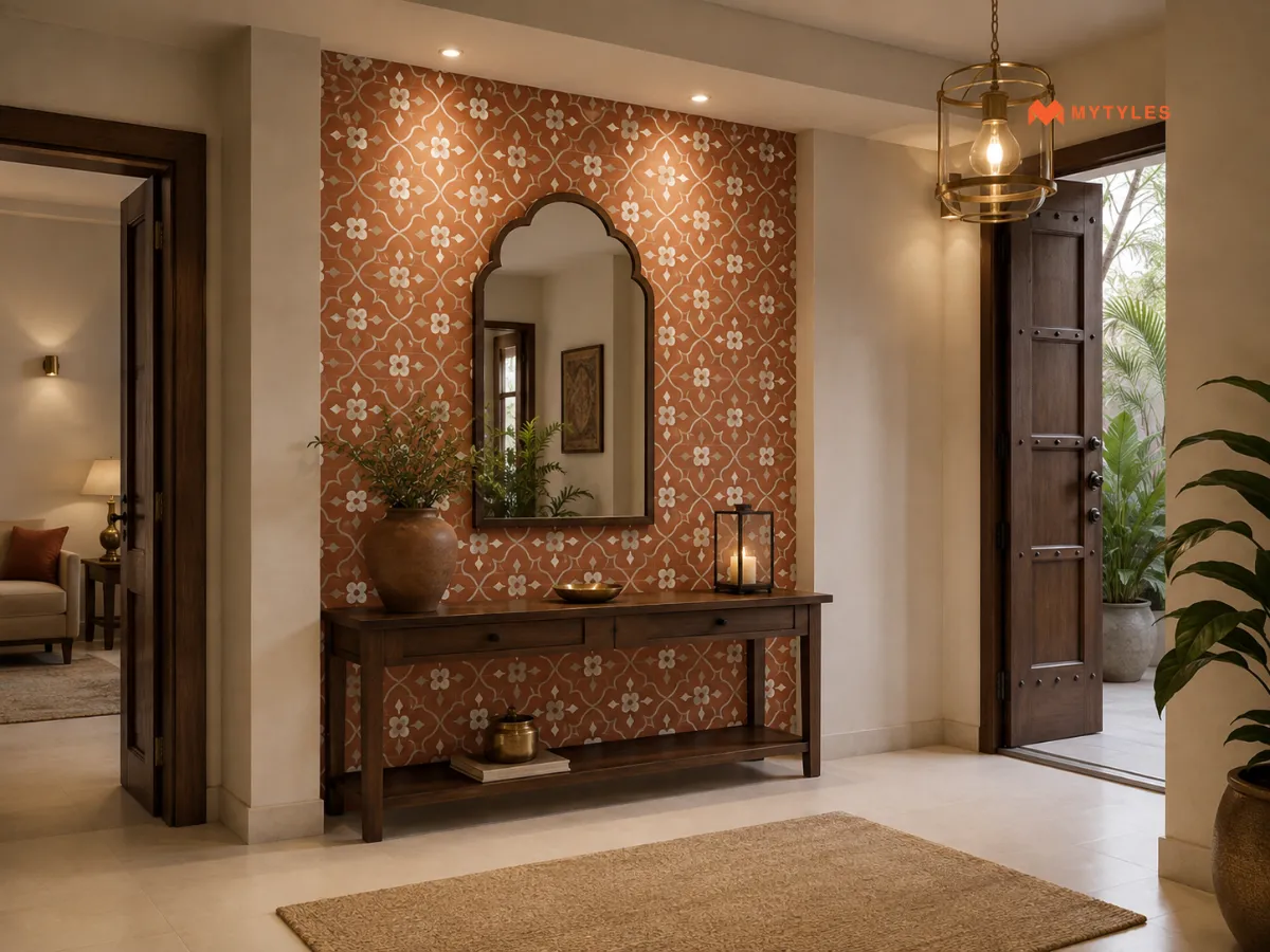 Terracotta Moroccan Tiles With Cream Tiles
